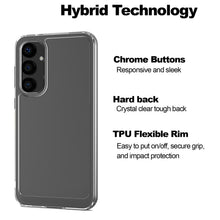 Load image into Gallery viewer, Samsung Galaxy S23 FE Clear Hybrid Slim Hard Back TPU Case Chrome Buttons