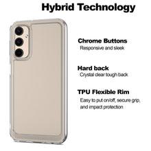 Load image into Gallery viewer, Samsung Galaxy A25 5G Clear Hybrid Slim Hard Back TPU Case Chrome Buttons
