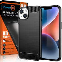Load image into Gallery viewer, Apple iPhone 15 Plus Phone Case Slim TPU Phone Cover w/ Carbon Fiber