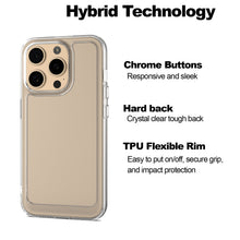 Load image into Gallery viewer, Apple iPhone 15 Pro Max Clear Hybrid Slim Hard Back TPU Case Chrome Buttons