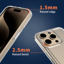 Load image into Gallery viewer, Apple iPhone 15 Pro Max Clear Hybrid Slim Hard Back TPU Case Chrome Buttons