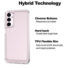 Load image into Gallery viewer, Samsung Galaxy A24 Clear Hybrid Slim Hard Back TPU Case Chrome Buttons