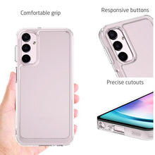 Load image into Gallery viewer, Samsung Galaxy A24 Clear Hybrid Slim Hard Back TPU Case Chrome Buttons