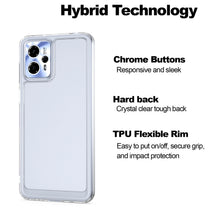 Load image into Gallery viewer, Motorola Moto G13/G23 Clear Hybrid Slim Hard Back TPU Case Chrome Buttons