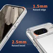 Load image into Gallery viewer, Google Pixel 8 Clear Hybrid Slim Hard Back TPU Case Chrome Buttons