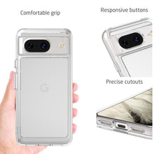 Load image into Gallery viewer, Google Pixel 8 Clear Hybrid Slim Hard Back TPU Case Chrome Buttons