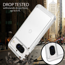 Load image into Gallery viewer, Google Pixel 8 Clear Hybrid Slim Hard Back TPU Case Chrome Buttons