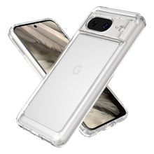 Load image into Gallery viewer, Google Pixel 8 Clear Hybrid Slim Hard Back TPU Case Chrome Buttons