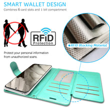 Load image into Gallery viewer, Google Pixel 8 Wallet Case RFID Blocking Leather Folio Phone Pouch