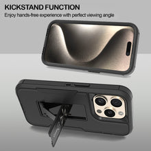 Load image into Gallery viewer, Apple iPhone 15 Pro Max Case Heavy Duty Rugged Phone Cover w/ Kickstand