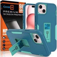 Load image into Gallery viewer, Apple iPhone 15 Case Heavy Duty Rugged Phone Cover w/ Kickstand