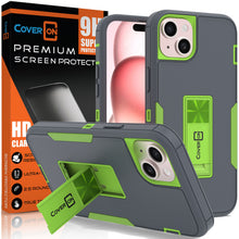 Load image into Gallery viewer, Apple iPhone 15 Case Heavy Duty Rugged Phone Cover w/ Kickstand