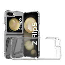 Load image into Gallery viewer, Samsung Galaxy Z Flip 5/Flip5 Clear Hybrid Slim Hard Back TPU Case Chrome Buttons