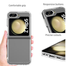 Load image into Gallery viewer, Samsung Galaxy Z Flip 5/Flip5 Clear Hybrid Slim Hard Back TPU Case Chrome Buttons