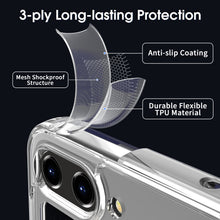 Load image into Gallery viewer, Samsung Galaxy Z Flip 5/Flip5 Clear Hybrid Slim Hard Back TPU Case Chrome Buttons