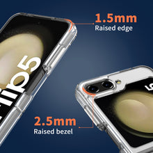 Load image into Gallery viewer, Samsung Galaxy Z Flip 5/Flip5 Clear Hybrid Slim Hard Back TPU Case Chrome Buttons
