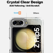 Load image into Gallery viewer, Samsung Galaxy Z Flip 5/Flip5 Clear Hybrid Slim Hard Back TPU Case Chrome Buttons