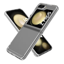 Load image into Gallery viewer, Samsung Galaxy Z Flip 5/Flip5 Clear Hybrid Slim Hard Back TPU Case Chrome Buttons