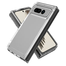 Load image into Gallery viewer, Goolge Pixel Fold Clear Hybrid Slim Hard Back TPU Case Chrome Buttons