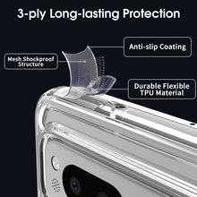 Load image into Gallery viewer, Goolge Pixel Fold Clear Hybrid Slim Hard Back TPU Case Chrome Buttons
