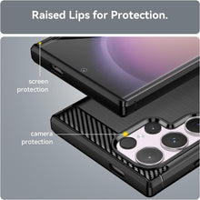 Load image into Gallery viewer, Samsung Galaxy S24 Ultra Case Slim TPU Phone Cover w/ Carbon Fiber