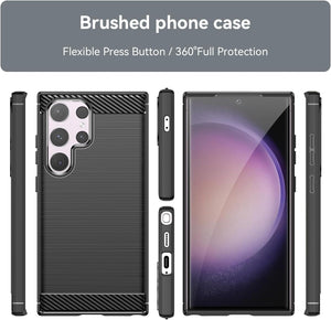 Samsung Galaxy S24 Ultra Case Slim TPU Phone Cover w/ Carbon Fiber