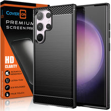 Load image into Gallery viewer, Samsung Galaxy S24 Ultra Case Slim TPU Phone Cover w/ Carbon Fiber
