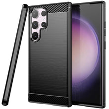 Load image into Gallery viewer, Samsung Galaxy S24 Ultra Case Slim TPU Phone Cover w/ Carbon Fiber