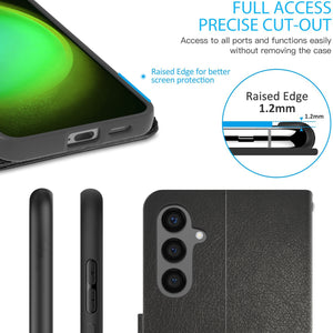 Samsung Galaxy S24+ Plus Wallet Case RFID Blocking Leather Folio Phone Pouch