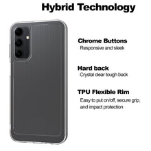 Load image into Gallery viewer, Samsung Galaxy A15 5G Clear Hybrid Slim Hard Back TPU Case Chrome Buttons