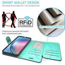 Load image into Gallery viewer, Samsung Galaxy A55 5G Wallet Case RFID Blocking Leather Folio Phone Pouch