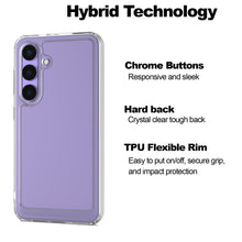 Load image into Gallery viewer, Samsung Galaxy S25 Plus Clear Hybrid Slim Hard Back TPU Case Chrome Buttons