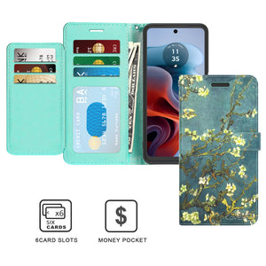 Motorola Moto G 5G (2024) / Moto Play 5G (2024) Wallet Case RFID Blocking Leather Folio Phone Pouch