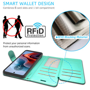 Motorola Moto G 5G (2024) / Moto Play 5G (2024) Wallet Case RFID Blocking Leather Folio Phone Pouch