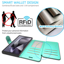 Load image into Gallery viewer, Samsung Galaxy S25 Ultra Wallet Case RFID Blocking Leather Folio Phone Pouch