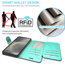 Load image into Gallery viewer, Samsung Galaxy S25 Wallet Case RFID Blocking Leather Folio Phone Pouch