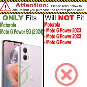 Motorola Moto G Power 5G 2024 Wallet Case RFID Blocking Leather Folio Phone Pouch