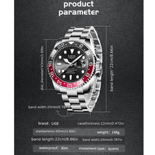 Load image into Gallery viewer, Watches For Men, Classic Stainless Steel Wristband 30M Waterproof Quartz Mens Watch