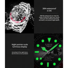 Load image into Gallery viewer, Watches For Men, Classic Stainless Steel Wristband 30M Waterproof Quartz Mens Watch