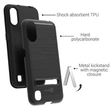 Load image into Gallery viewer, Samsung Galaxy A01 (US Version) Case - Metal Kickstand Hybrid Phone Cover - SleekStand Series