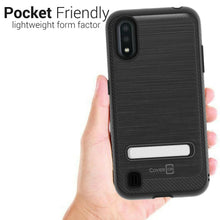 Load image into Gallery viewer, Samsung Galaxy A01 (US Version) Case - Metal Kickstand Hybrid Phone Cover - SleekStand Series