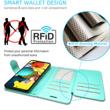 Load image into Gallery viewer, Samsung Galaxy A51 5G Wallet Case - RFID Blocking Leather Folio Phone Pouch - CarryALL Series