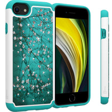 Load image into Gallery viewer, Apple iPhone SE 2022 / iPhone SE 2020 / iPhone 8 / iPhone 7 Case - Rhinestone Bling Hybrid Phone Cover - Aurora Series