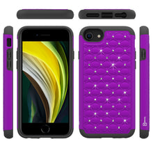 Load image into Gallery viewer, Apple iPhone SE 2022 / iPhone SE 2020 / iPhone 8 / iPhone 7 Case - Rhinestone Bling Hybrid Phone Cover - Aurora Series
