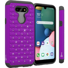 Load image into Gallery viewer, LG Phoenix 5 / Fortune 3 Case - Rhinestone Bling Hybrid Phone Cover - Aurora Series