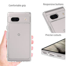 Load image into Gallery viewer, Google Pixel 7a Clear Hybrid Slim Hard Back TPU Case Chrome Buttons