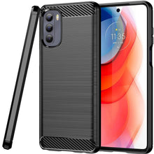 Load image into Gallery viewer, Motorola Moto G Stylus 2022 Slim Soft Flexible Carbon Fiber Brush Metal Style TPU Case