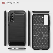 Load image into Gallery viewer, Samsung Galaxy S21 FE Slim Soft Flexible Carbon Fiber Brush Metal Style TPU Case