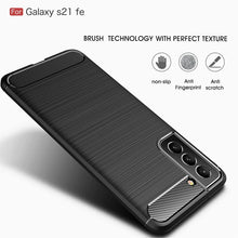 Load image into Gallery viewer, Samsung Galaxy S21 FE Slim Soft Flexible Carbon Fiber Brush Metal Style TPU Case