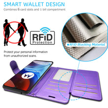 Load image into Gallery viewer, Motorola Moto E7 Power Wallet Case - RFID Blocking Leather Folio Phone Pouch - CarryALL Series